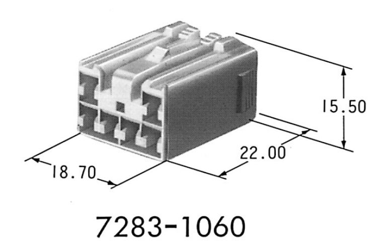 Housing 7283-1060 / 90980-10797, 6 Pos, 2.3II(090II) Series